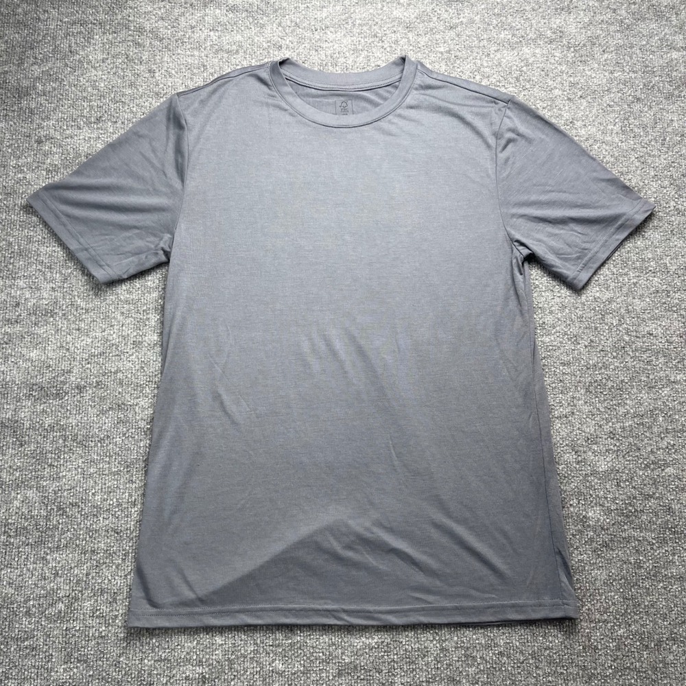 Bamboo Cool Mens Gray Short Sleeve Bamboo Viscose Blend T-Shirt Size S